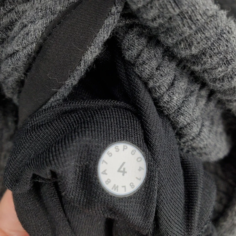 Lululemon On Repeat Cowl Neck Sweater Dress Grey Textured Knit Mini Pockets 4